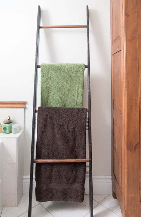 Ladder | DIY | Easy | $100 Room Challenge | Heater | Bathroom | Home Decor | Towels 