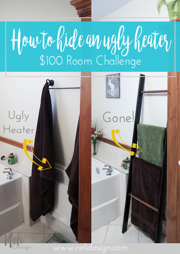 Ladder | DIY | Easy | $100 Room Challenge | Heater | Bathroom | Home Decor | Towels