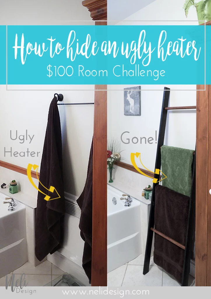 Ladder | DIY | Easy | $100 Room Challenge | Heater | Bathroom | Home Decor | Towels