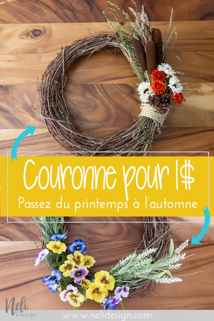  Couronne d'automne | Cocotte | Quenouilles | Fall Wreath | Autumn | DIY | Flowers | Tutorials | Home decor | Pine cone