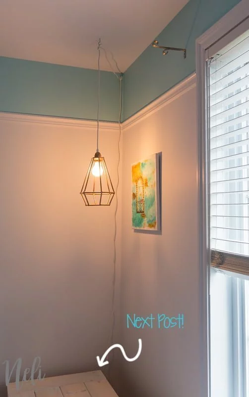 Geometric during light | DIY | Dowels | cheap, easy and affordable | Tutorial | instructions | $ 100 Room Challenge | Geometric suspended lamp | easy, cheap | Reading corner | Reading Nook |