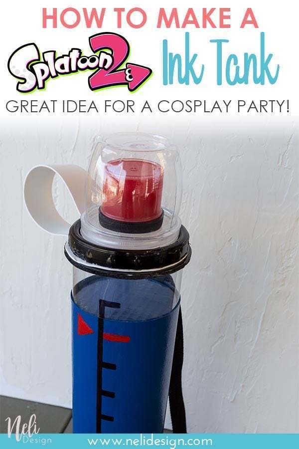 Get the step by step tutorial on how to make a splatoon ink tank for your next cosplay party. It's an easy DIY to make with basic materials and inexpensive! #thrifty #splatoon #cosplay #diycostume #kids