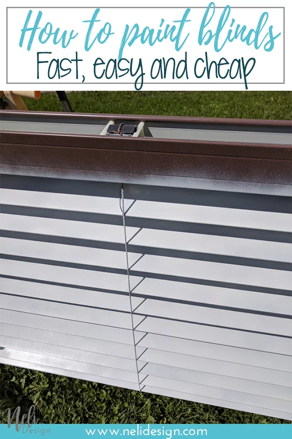 Pinterest image saying How to paint blinds Fast, easy and cheap