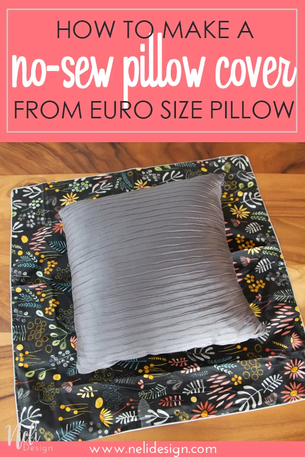 How to make throw pillow covers from euro size pillow case. Here's an easy and simple no sew way to transform the euro pillow covers into a smaller size. #Tutorial #pillowcase #diy #throwpillow #nosew