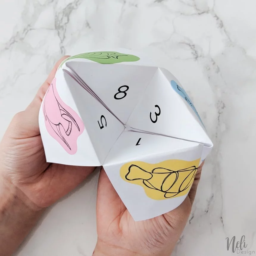 April Fool's cootie catcher when opened