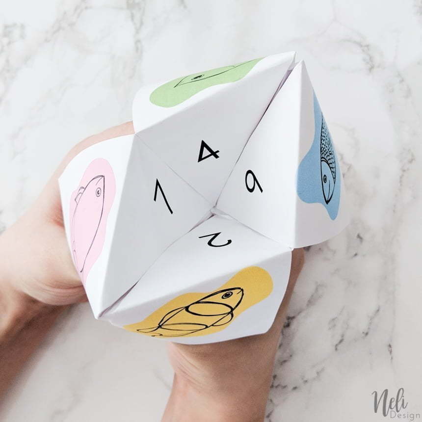 April Fool's cootie catcher when opened
