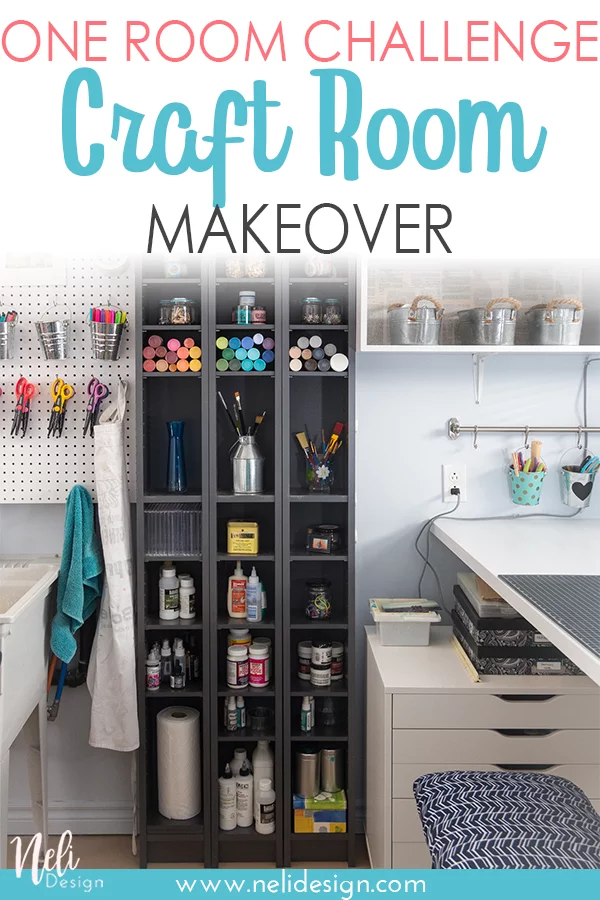 Check out the before and after of my craft room makeover. Full of IKEA hacks and organization tips and tricks. Get a space you love for your DIY #craftroom #organization