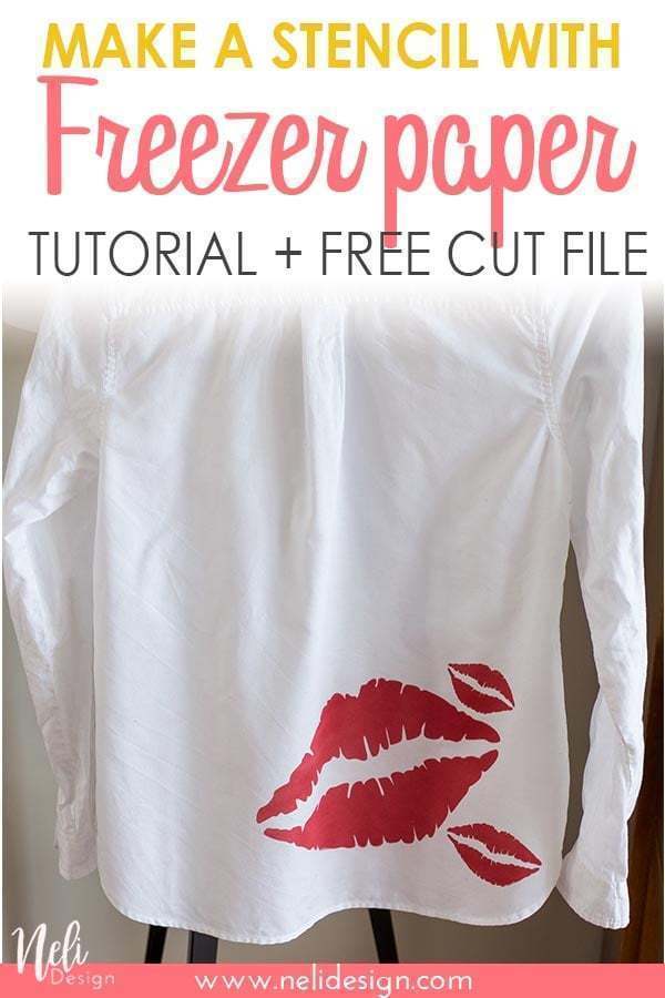 Image for Pinterest saying "Freezer paper tutorial + free cut file"
