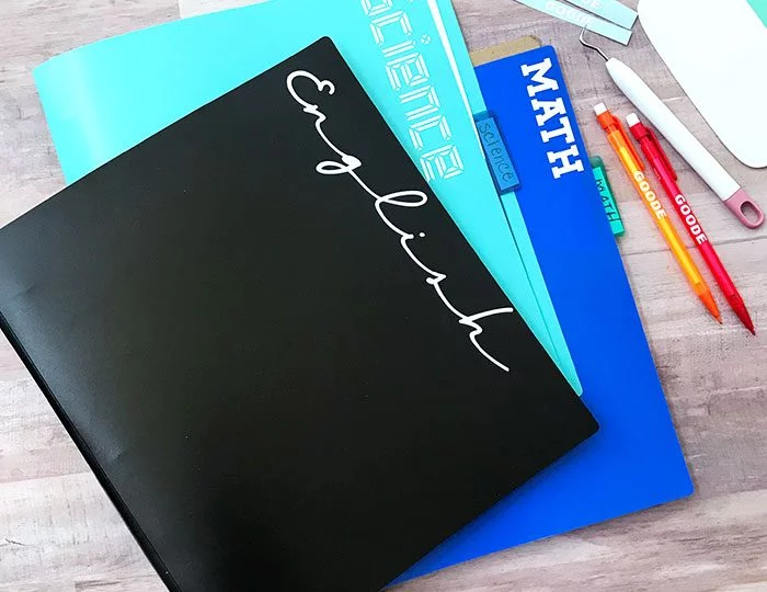 Personalized school supplies with vinyl