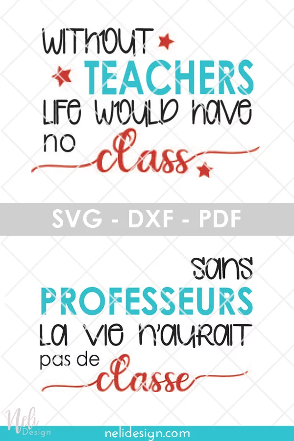 Pinterest image written: Free SVG file DIY teacher gift