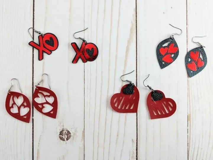 4 pairs of DIY Valentine's Day earrings