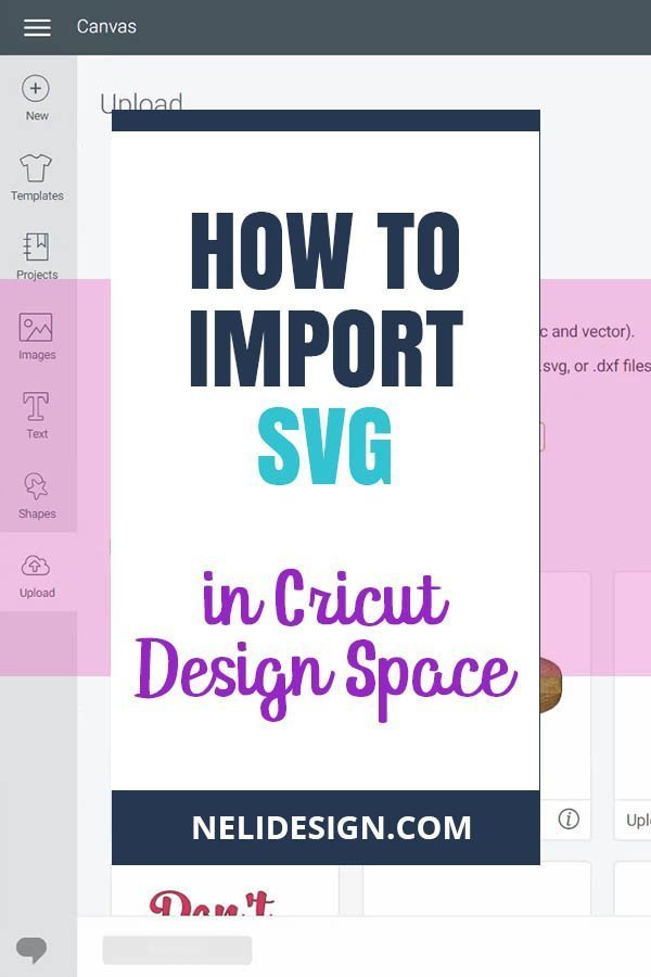 Pinterest image of how to import SVGs into Cricut Design Space