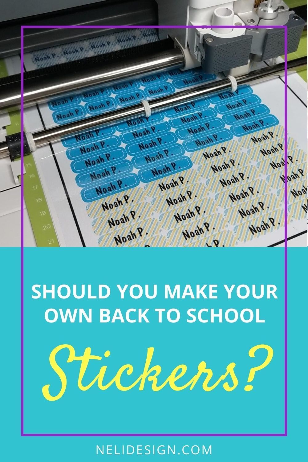 Pinterest image written Should you make your own back to school Stickers?