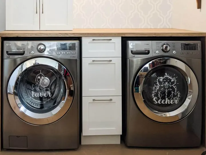 Washer and dryer with Cricut vinyl