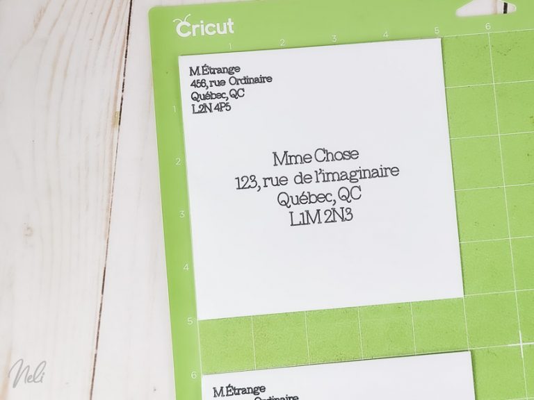 Comment adresser une enveloppe avec sa cricut nelidesign